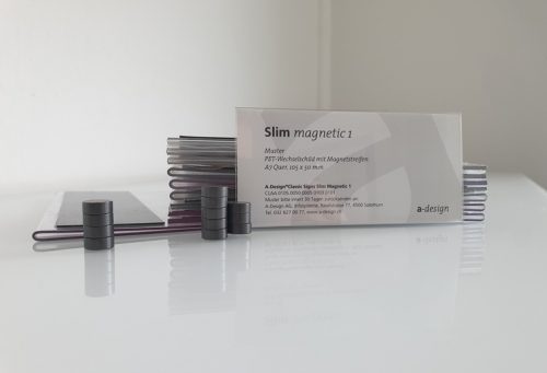 Türschilder Schilder Slim Magnetic dargestellt und Musterbeispiel