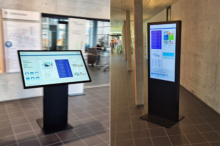 Auf der linken Seite sieht man das barrierefreie Produkt Cube und auf der rechten Seite das grosse Blade Terminal.